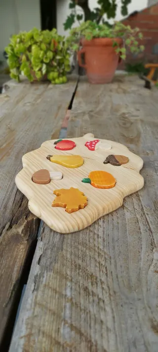 Puzzle Madera Hoja Otoñal Artesanal