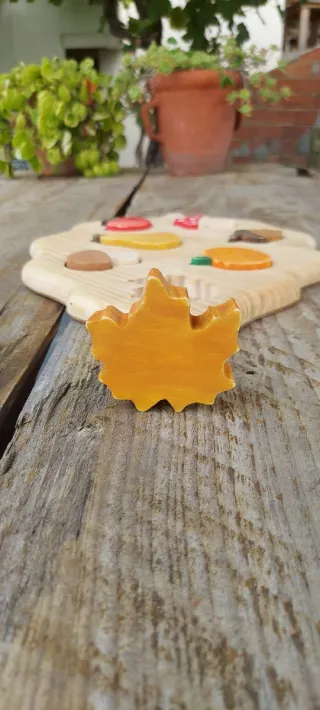 Puzzle Madera Hoja Otoñal Artesanal