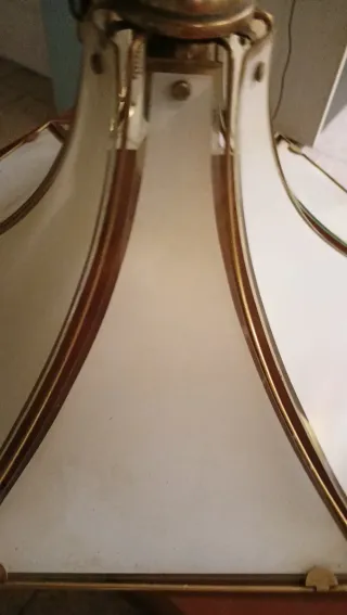 Lampadario vintage vetro ottone