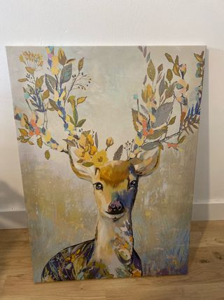 Cuadro Ciervo con Flores