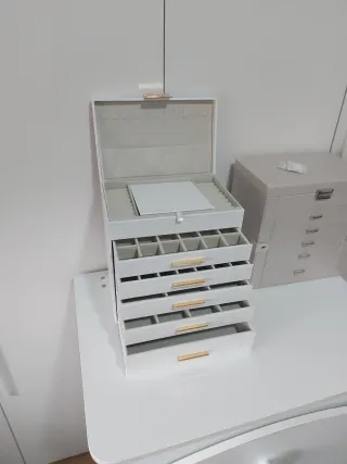 Portagioie grande XXL bianco e oro