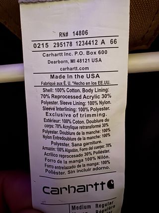 Chaqueta Carhartt Detroit EJ001 Talla M