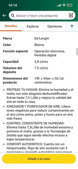 Deshumidificador DeLonghi Ariadry Light