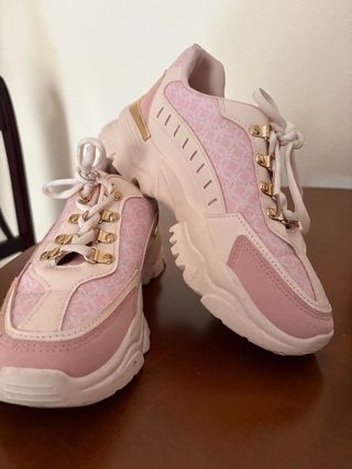 Zapatillas Michael Kors Rosa y Doradas