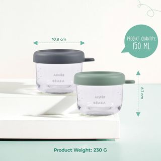 BÉABA, Lote de 6 Tarros de Conservación para Bebé,