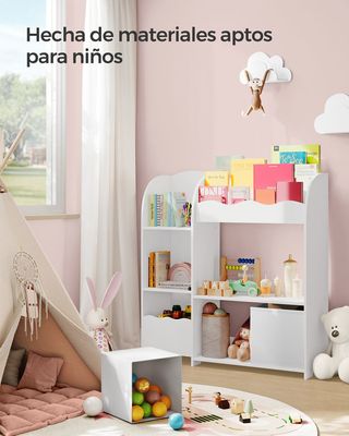 Estantería Infantil Juguetes Gris Paloma 3 en 1 SONGMICS GKR042W01