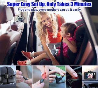 OBEST Cámara de Espejo para bebé 1080P, Espejo Tra