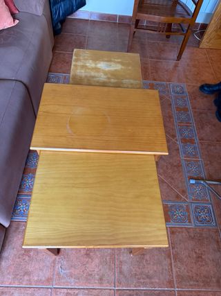 Juego 3 mesas nido madera