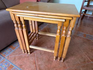 Juego 3 mesas nido madera