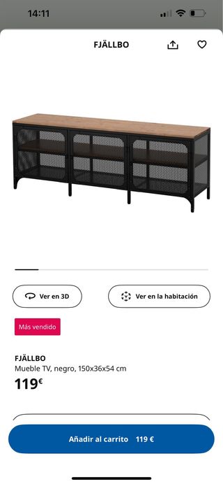 Mueble TV FJÄLLBO negro/madera