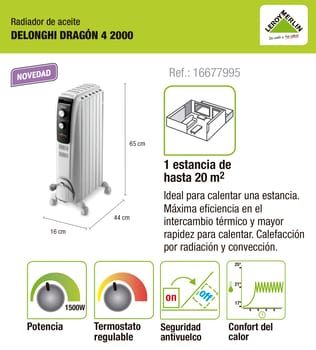 Radiador de aceite DELONGHI Dragón-4 2000W