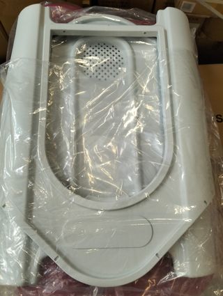 Caseta de resina para perro pequeño Kira 59×75×66 cm beige/rojo