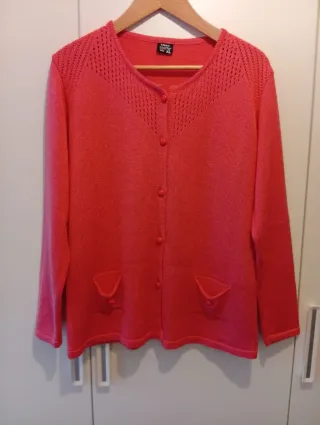 Cardigan donna rosso mai indossato rosso corallo