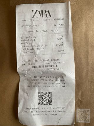 Cartera Billetera Hombre Zara Negra