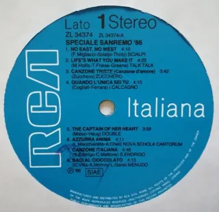 Speciale Sanremo '86 LP 12" 33 Giri
