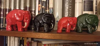 4 Elefantes Decorativos Cerámica