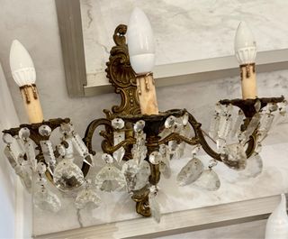 2 Apliques Antiguos Cristal de roca 40x50cm