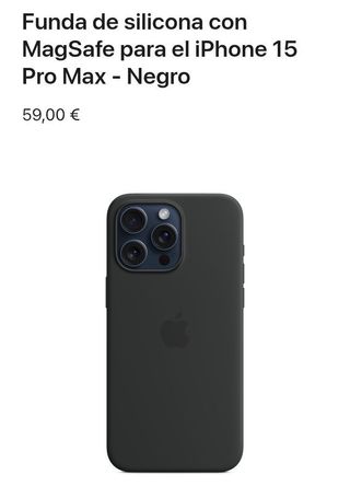 Funda Silicona MagSafe iPhone 15 Pro Max - Negro.