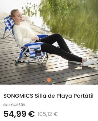 SONGMICS Silla de Playa Portátil