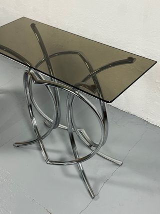 Mesa auxiliar tubular Vintage, años 70