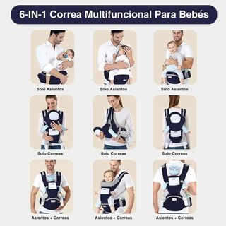 Portabebés convertible 6 en 1, Mochila Portabebés