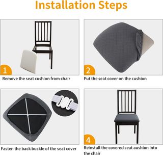 Fuloon Fundas Sillas, Pack de 6 Fundas Sillas Ajus