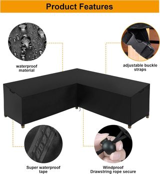 Cubierta de Muebles de jardín en Forma de L,Cubier