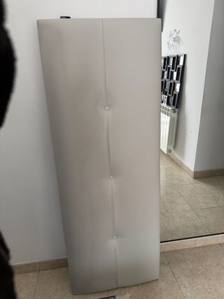 Cabezal Cama 135 Beige/Gris Piel Sintética