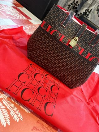 Bolso CH Marrón y Rojo