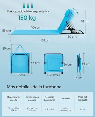 Juego de 2 Tumbonas de Playa Songmincs