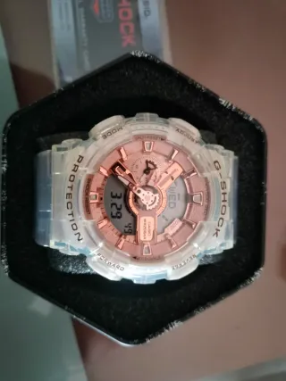 Reloj G-Shock Transparente y Rose Gold