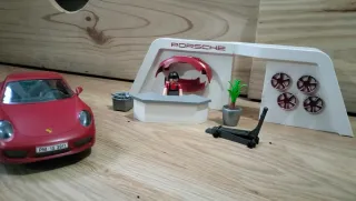 Playmobil Concesionario Porsche y Coche Rojo