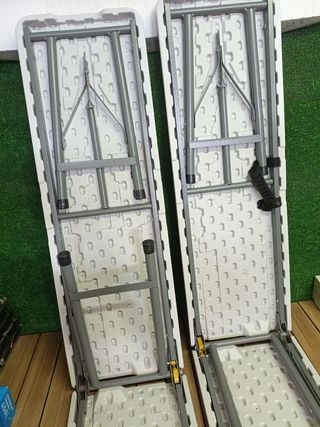 2 Bancos Plegables Resina New Koln 180x74x74 cm