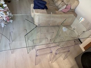 Mesa de cristal templado 180x90