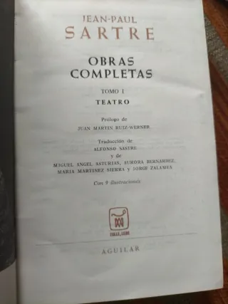 Sartre. Obras completas. Tomo I. Teatro. 1970.