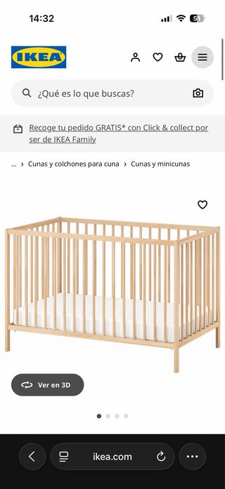 Cuna bebé dos alturas