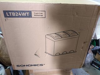 SONGMICS LTB24WT  Cubo de Basura de Cocina de 3 x 8 L Blanco