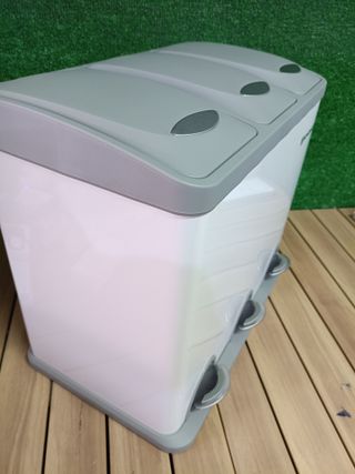 SONGMICS LTB24WT  Cubo de Basura de Cocina de 3 x 8 L Blanco