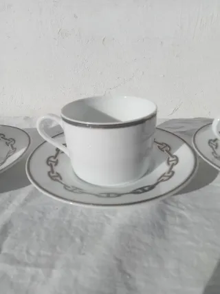 Hermès Chaine d'Ancre 2 Tazze da caffè con 2 Piatt