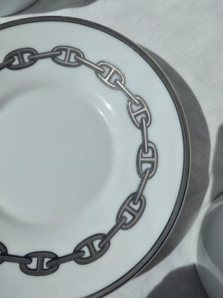 Hermès Chaine d'Ancre 2 Tazze da caffè con 1 Piatt