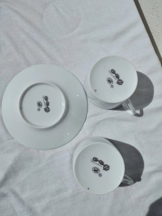Hermès Chaine d'Ancre 2 Tazze da caffè con 1 Piatt