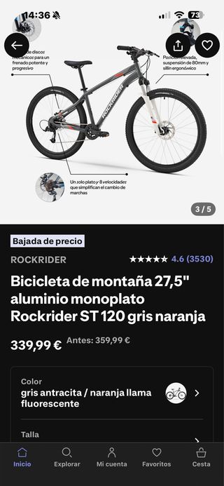 Bici Montaña Rockrider 120 - Usada 3 Veces