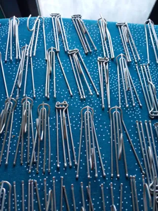 72 Ganchos para cortinas de metal plateado