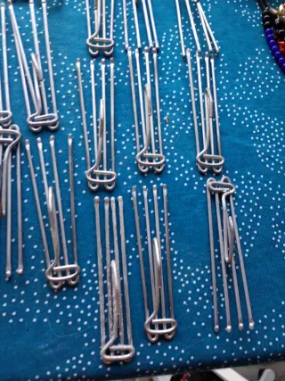 72 Ganchos para cortinas de metal plateado