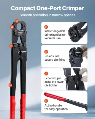 Pinza Crimpatrice Tubi Ganasce PEX in Alluminio