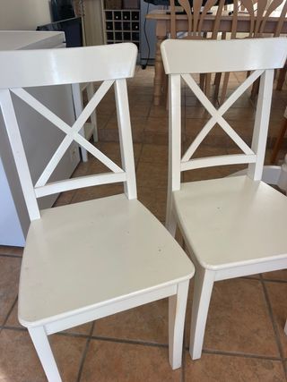 4 Sillas IKEA INGOLF Blancas