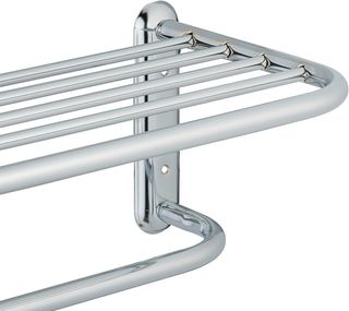 Relaxdays Toallero Pared con Balda, Soporte Toalla