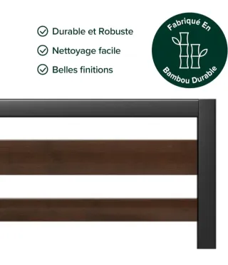 Estructura Cama Metal y Bambú