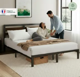 Estructura Cama Metal y Bambú