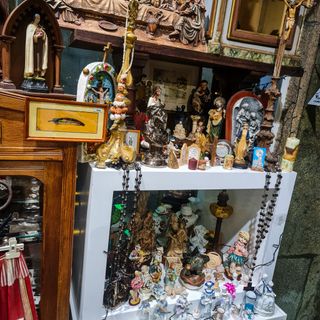 Castiçal Anjinho Coluna Floral Multicolor